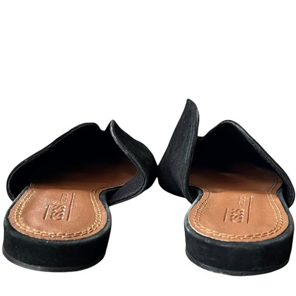 Asos Landing Mules Womens 7 Black Suede Slip On Flats Pointy Comfort Shoes - Picture 7 of 13